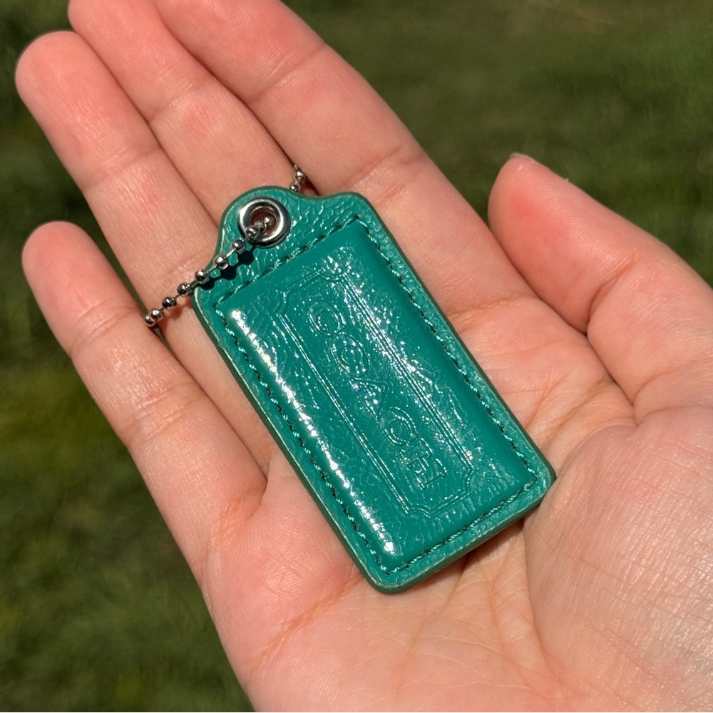 2.5" Medium Coach Leather Key Fob Bag Charm Keychain Hang Tag/Hangtag